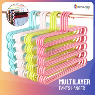 Premium 5 Layer Pant Clothes Hanger Wardrobe Storage Organizer Rack Scarf Organizer Penyangkut Tudung Hanger