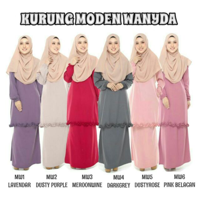  BAJU  KURUNG  RUFFLE MODEN  WANYDA SAIZ  S HINGGA 5XL Shopee 