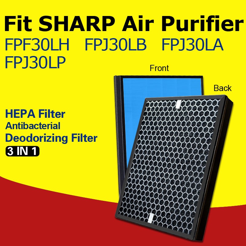 LUXIN Replacement SHARP FPF30LH FPJ30LB FPJ30LA FPJ30LP FPGM30LB HEPA Filter Carbon Antibacterial Air Purifier Filter