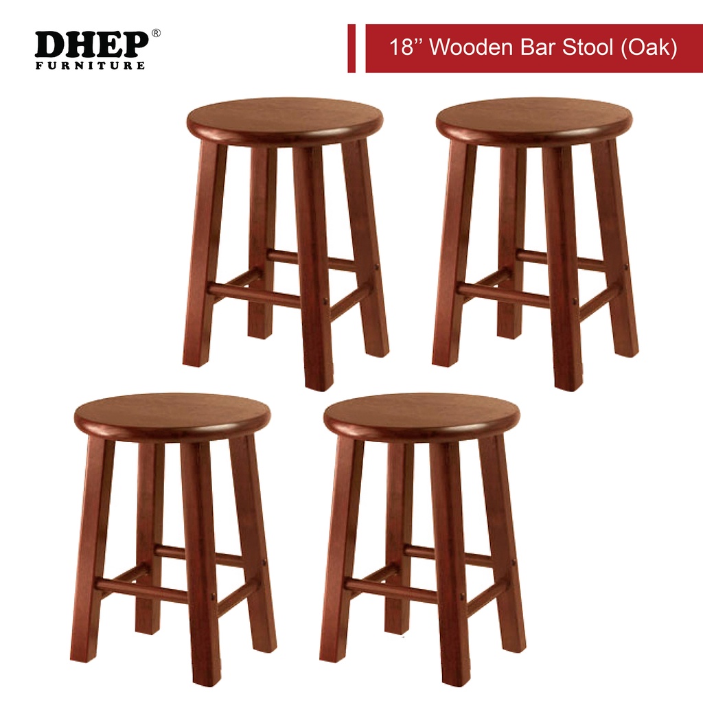 [DHEP Furniture] Full Solid Wood Stool/ Height 45cm in 4 stools