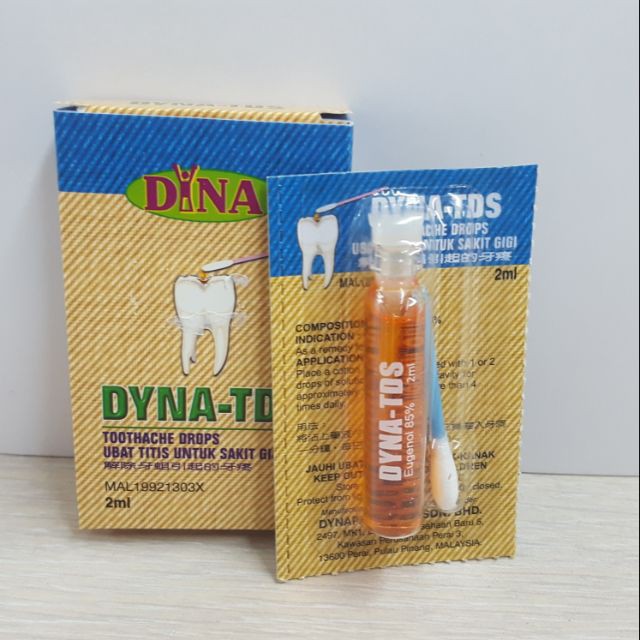 DYNA  TDS Toothache Drops 解除牙蛆引起的牙疼精 UBAT TITIS UNTUK SAKIT GIGI 2ML