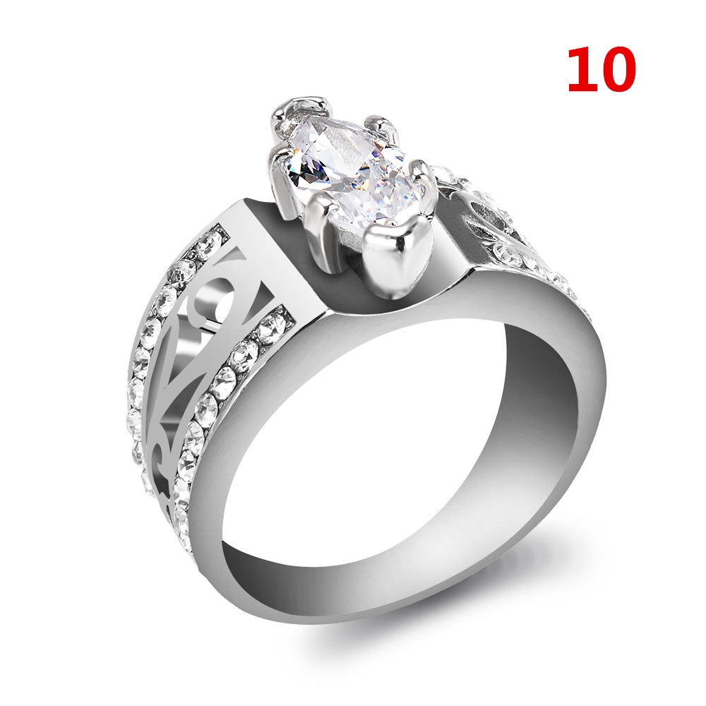 Retro Flower Alloy Jewelry White Sapphire Women Wedding Rings Size 6-10 