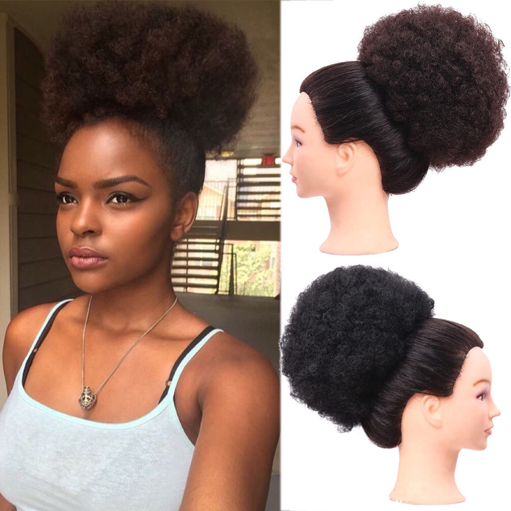 Geeka Afro Ponytail Puff Drawstring Wrap Curly Hair Updo Chignon