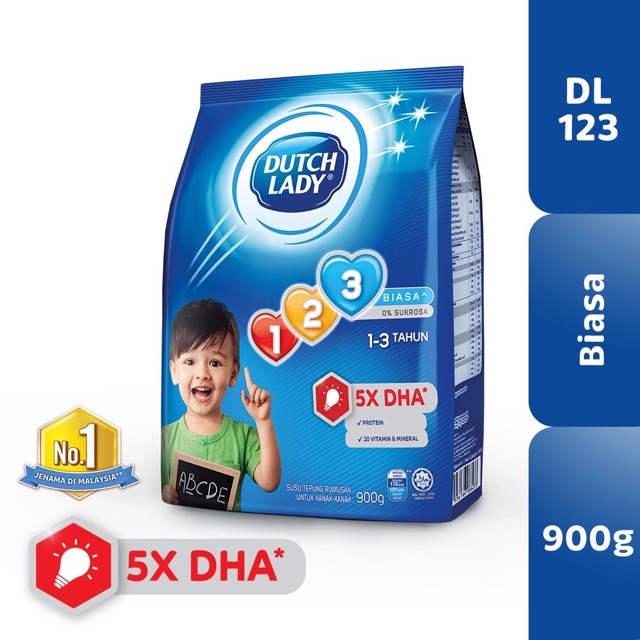 850g 900g Dutch Lady 123 For 1 3y 1pack Buy 6 Free Gift