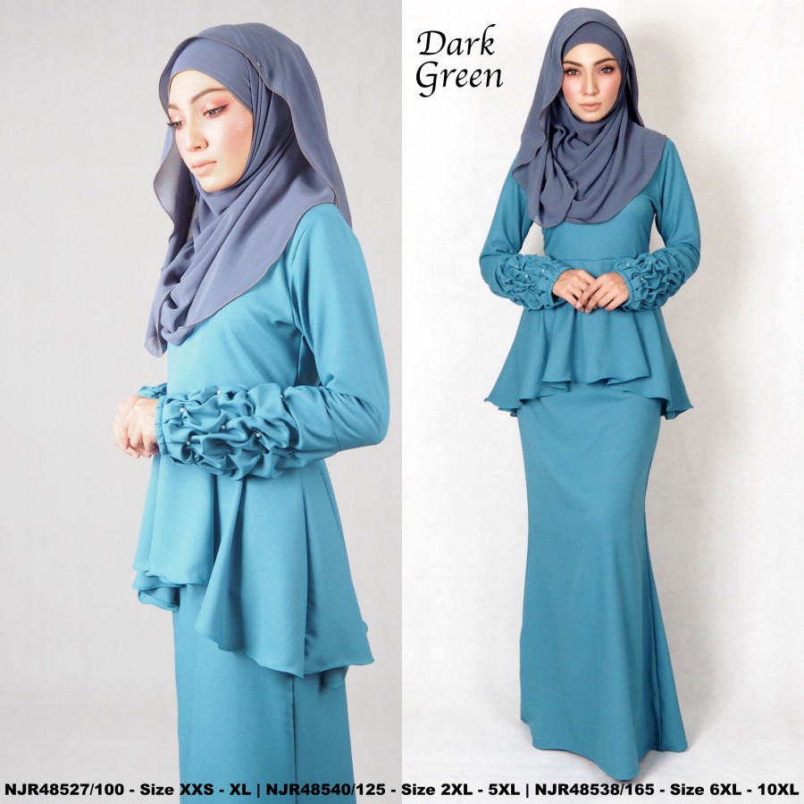 NJBoutique.RTW Exclusive Baju Kurung Collections - Dark Green | Shopee ...