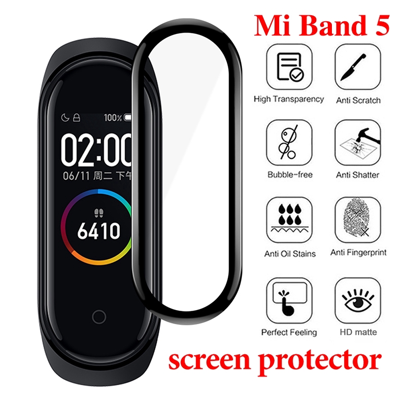 Xiaomi Mi Band 5 Accessories, Screen Protector, 3D Full ...