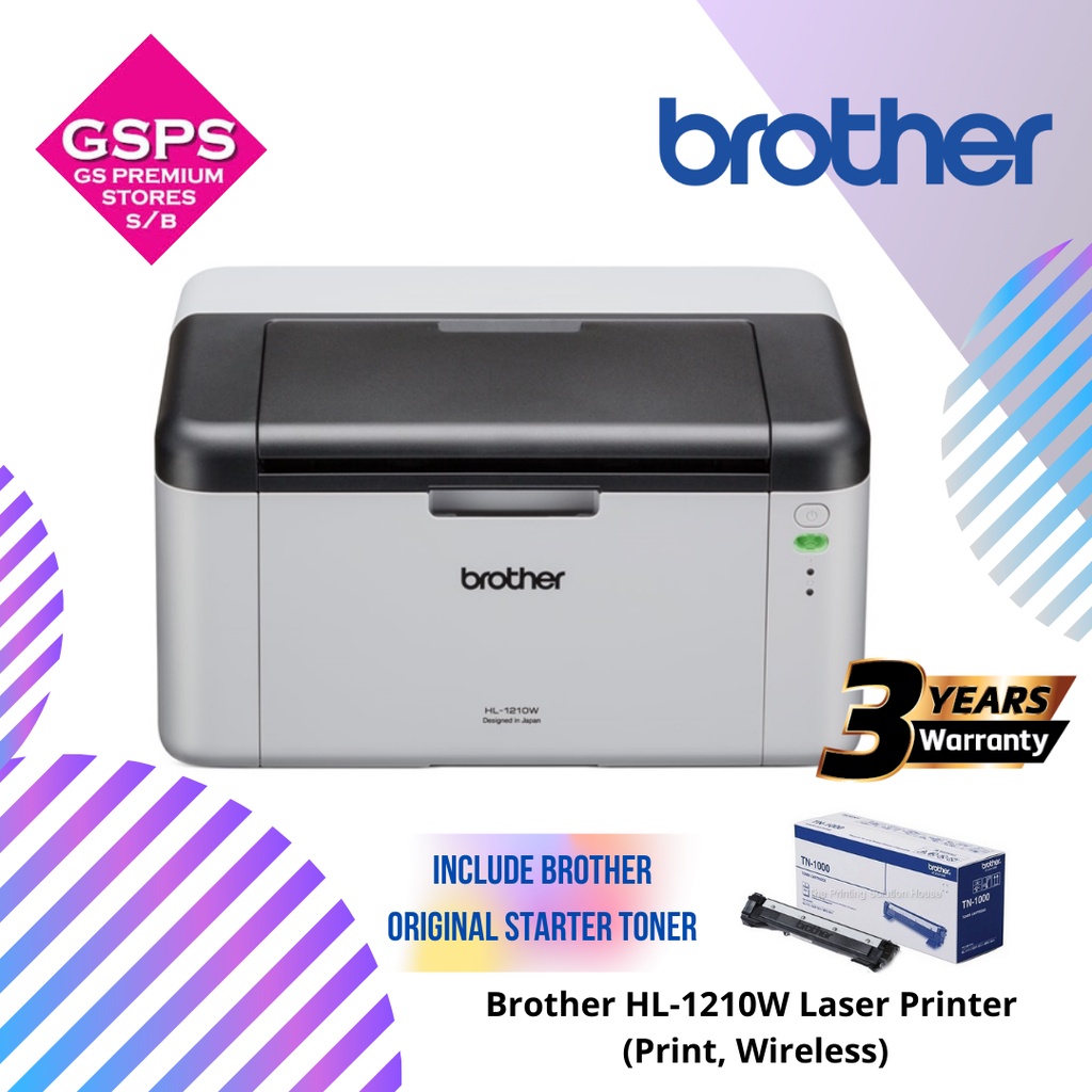 Brother Hl 1210w Mono Laser Printer Print Wireless Shopee Malaysia 1280