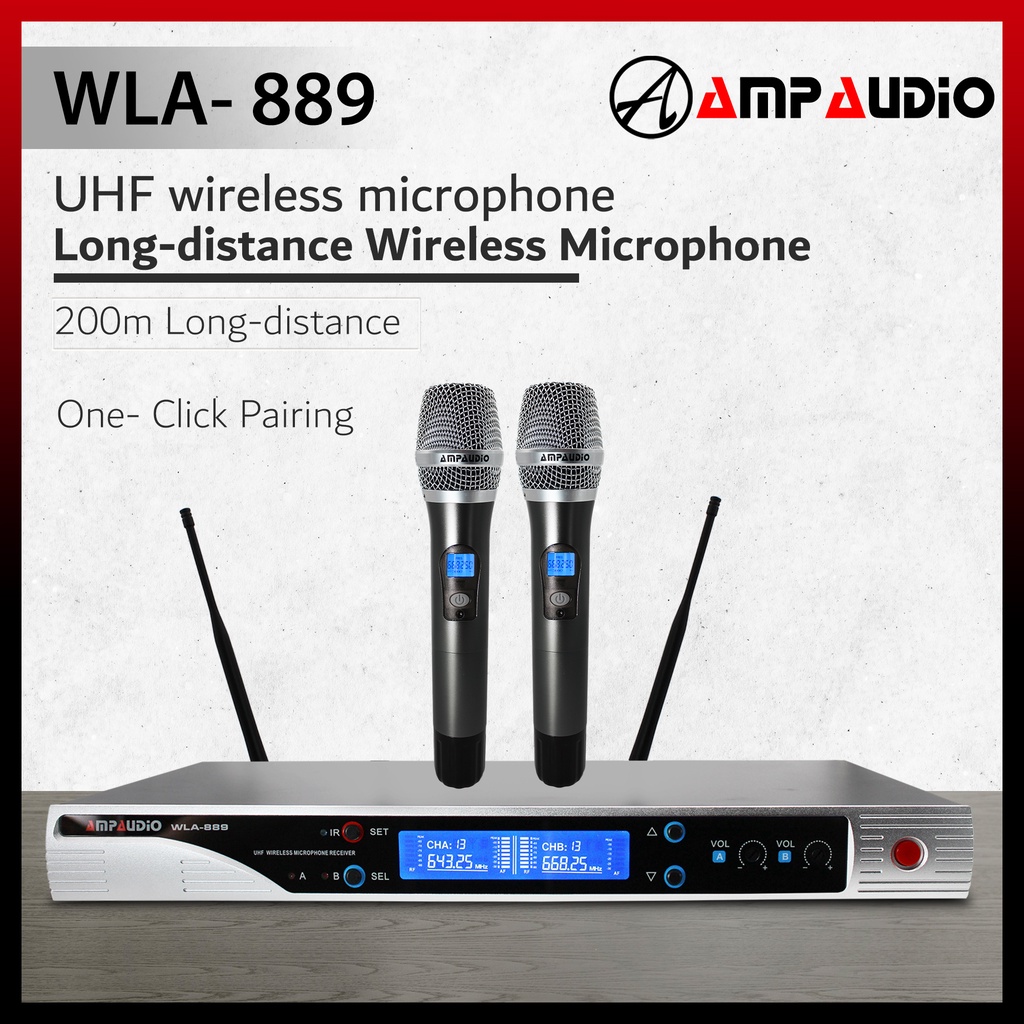 Ampaudio UHF Wireless Microphone Professional Universal UHF Wireless
