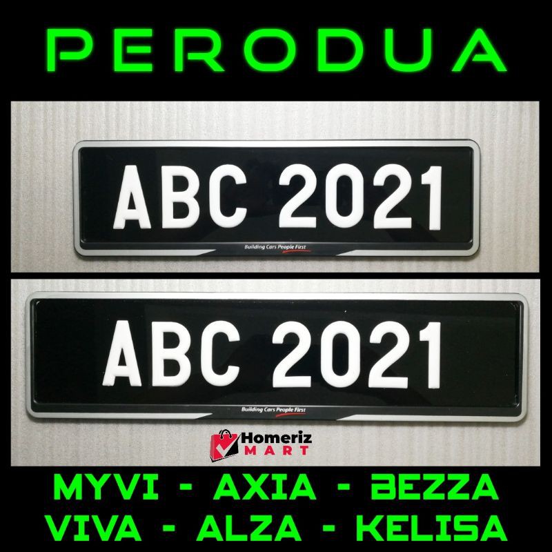 1pc Perodua Rangka Dan Nombor Plat Myvi Viva Alza Bezza Axia Kelisa Jpj Standard Size Perodua Frame Number Plate Shopee Malaysia