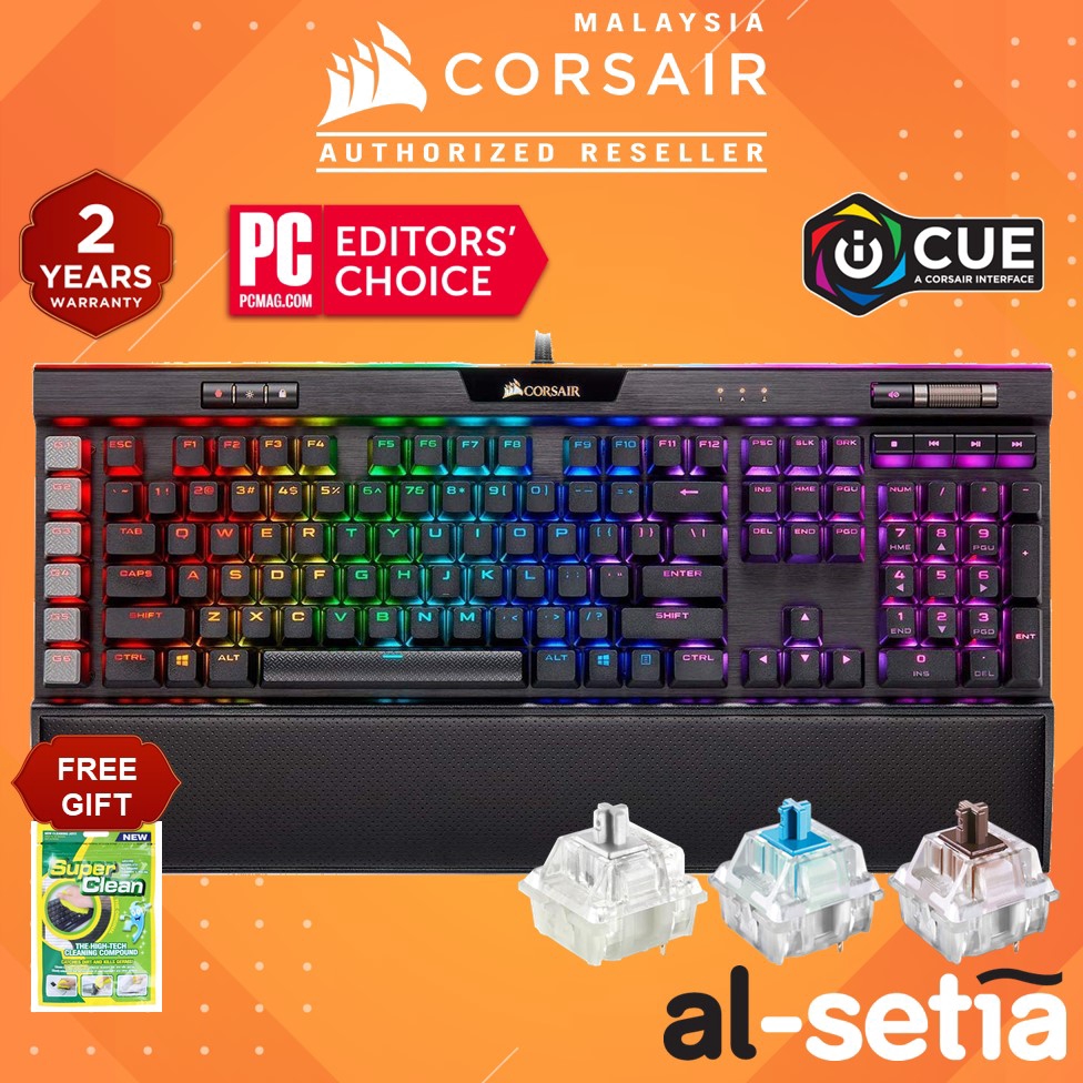 Corsair K95 Rgb Platinum Xt Mechanical Gaming Keyboard Cherry Mx Blue Brown Speed Free Cleaning Gel Shopee Malaysia