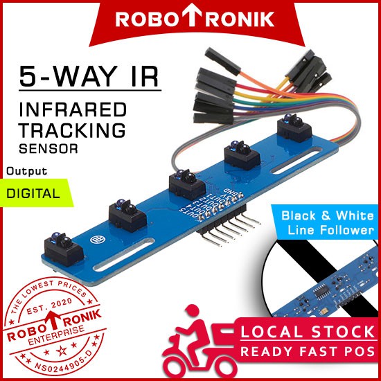 5-way IR Infrared Tracking Sensor, Tracking module | Black & White Line ...