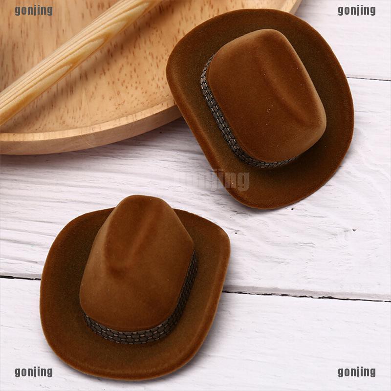 Cowboy Hat Shape VelvetDisplay Gift Box Jewelry Case For NecklaceEarring Rin RHC 