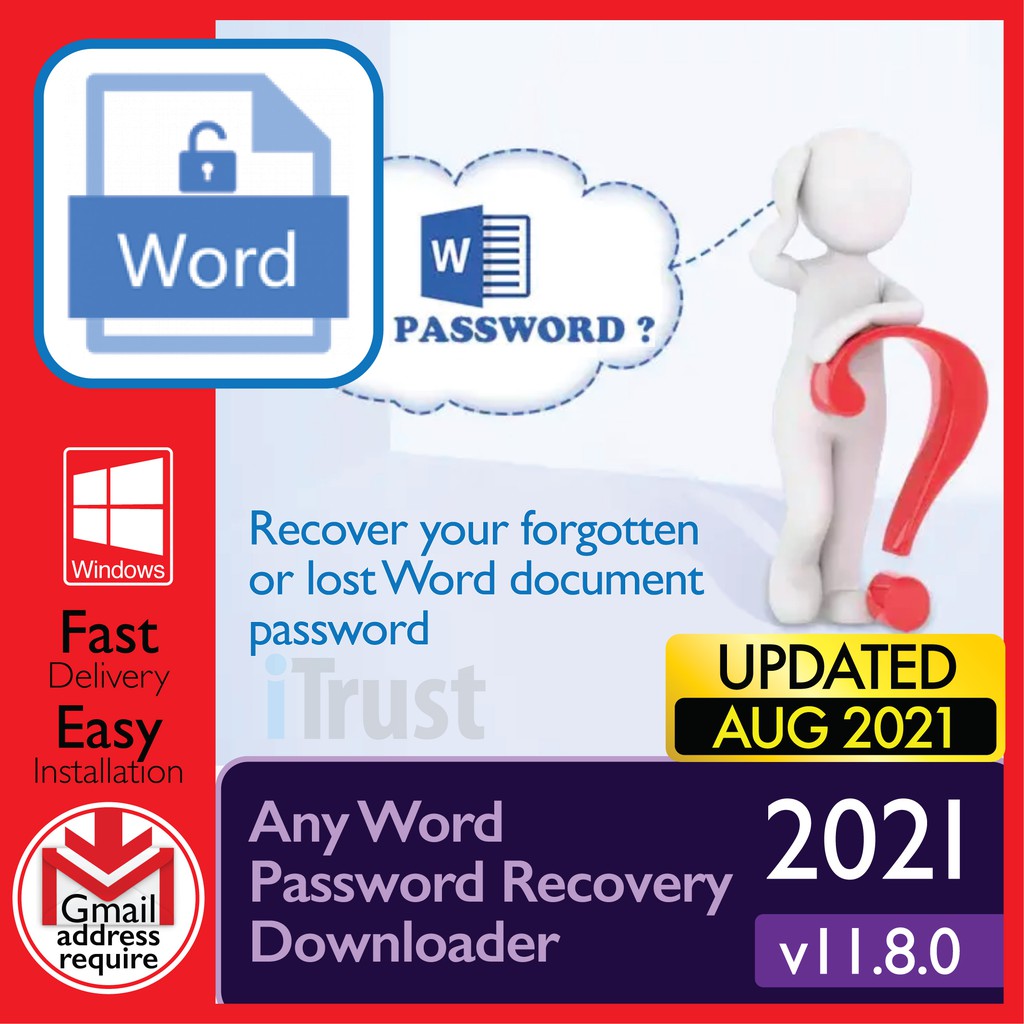 Any Word Password Recovery 11.8.0 | Recover your forgotten or lost Word document password | Digital Download