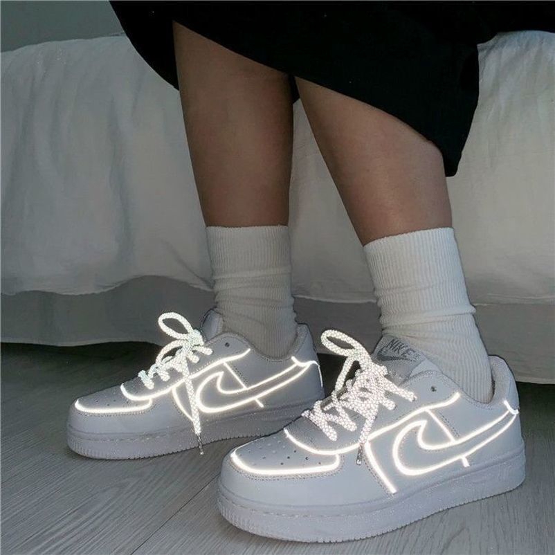 white reflective air force 1