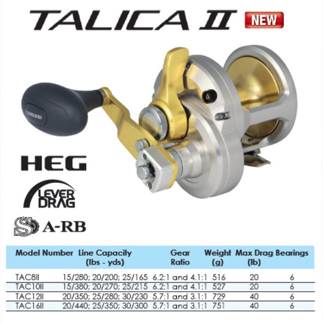 SHIMANO Talica 2 Speed Multi fishing reel TAC 00