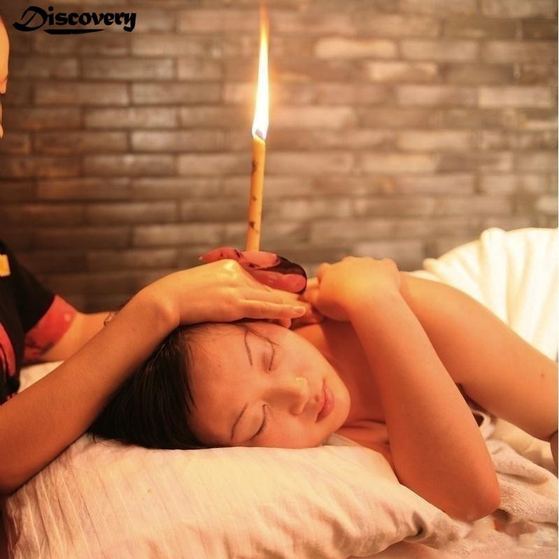 102B 30pcs Straight Ear Candle Bee Wax Medical Aroma Beewax Essential Oil Therap 