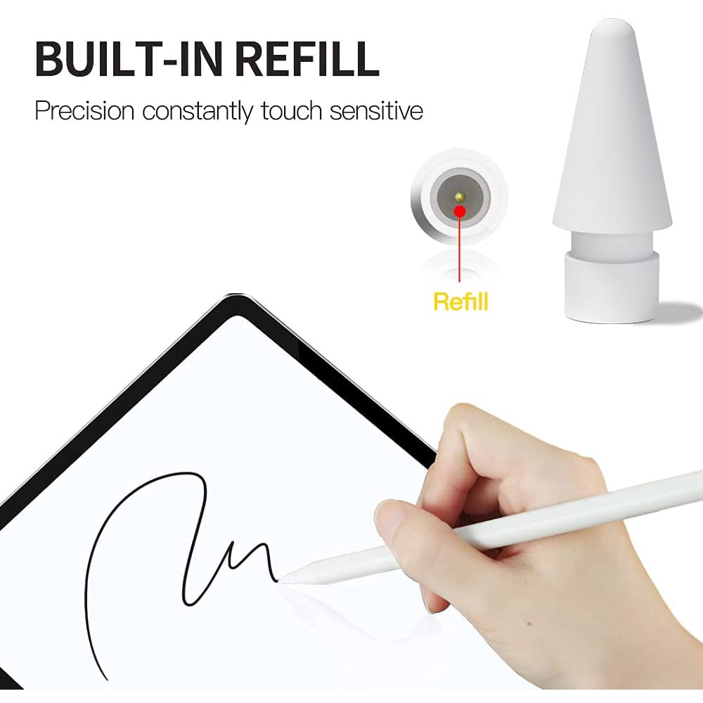 Fonken For A-pple Pencil Tip Spare Nib Replacement Tip For A-pple Pencil 1st 2nd Nib Stylus Pen Tip
