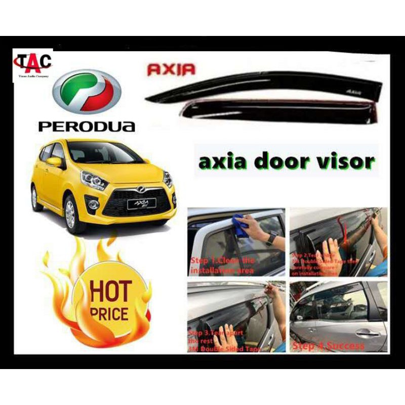 Perodua AXIA Door Visor Standard Size 8cm | Shopee Malaysia