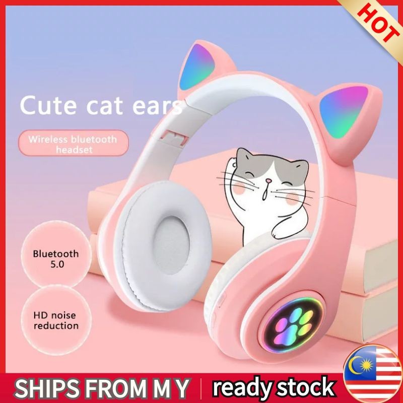 Cat Ear Bluetooth Headphone Cat earphone Bluetooth 5.0 Headset Wireless