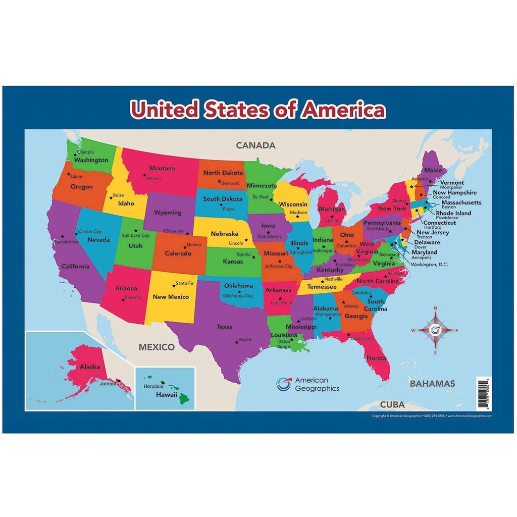 usa-map-for-kids-united-states-wall-desk-map-18-x-26-laminated