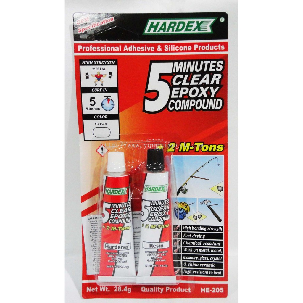 HARDEX 5 Minutes Clear Epoxy Compound (+2 MTons) 28.4G HE205