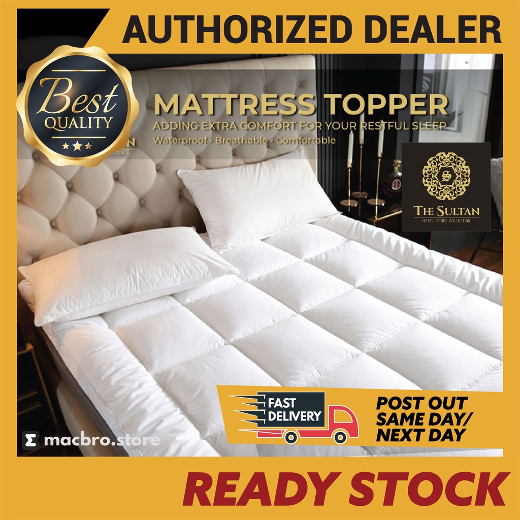 Sultera Mattress Topper Queen King Sultaé Pelapik Tilam Microfibre 100% Cotton Fabric Ready Stock Hotel Quality
