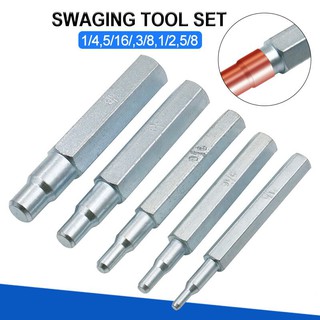 5pcs SWAG tool punch Set 1/4" 5/16",3/8" 1/2" and 5/8" Swaging Swage Tool CT193 