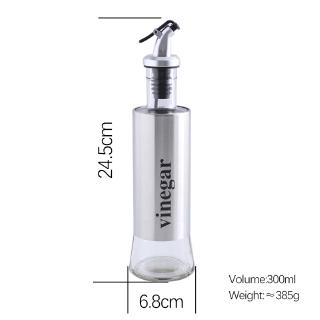 270ml Oil Dispenser Glass Bottle for Cooking Container Spout Oil Dispenser Bottle for Dining Table Set of 2 with Lever Release Pourer Oil and Vinegar Dispensers