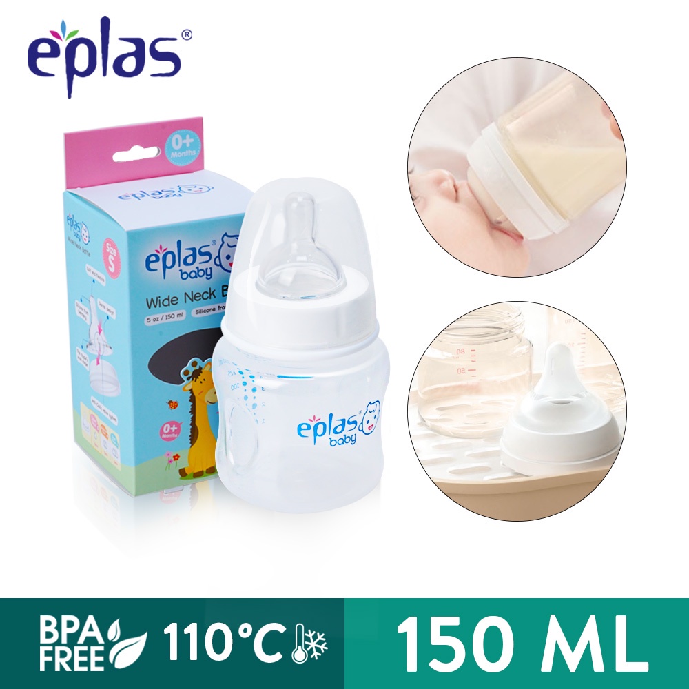 EPLAS BABY Bottle Slim Neck Milk Bottle Botol Susu (150ml, 250ml, 275ml)