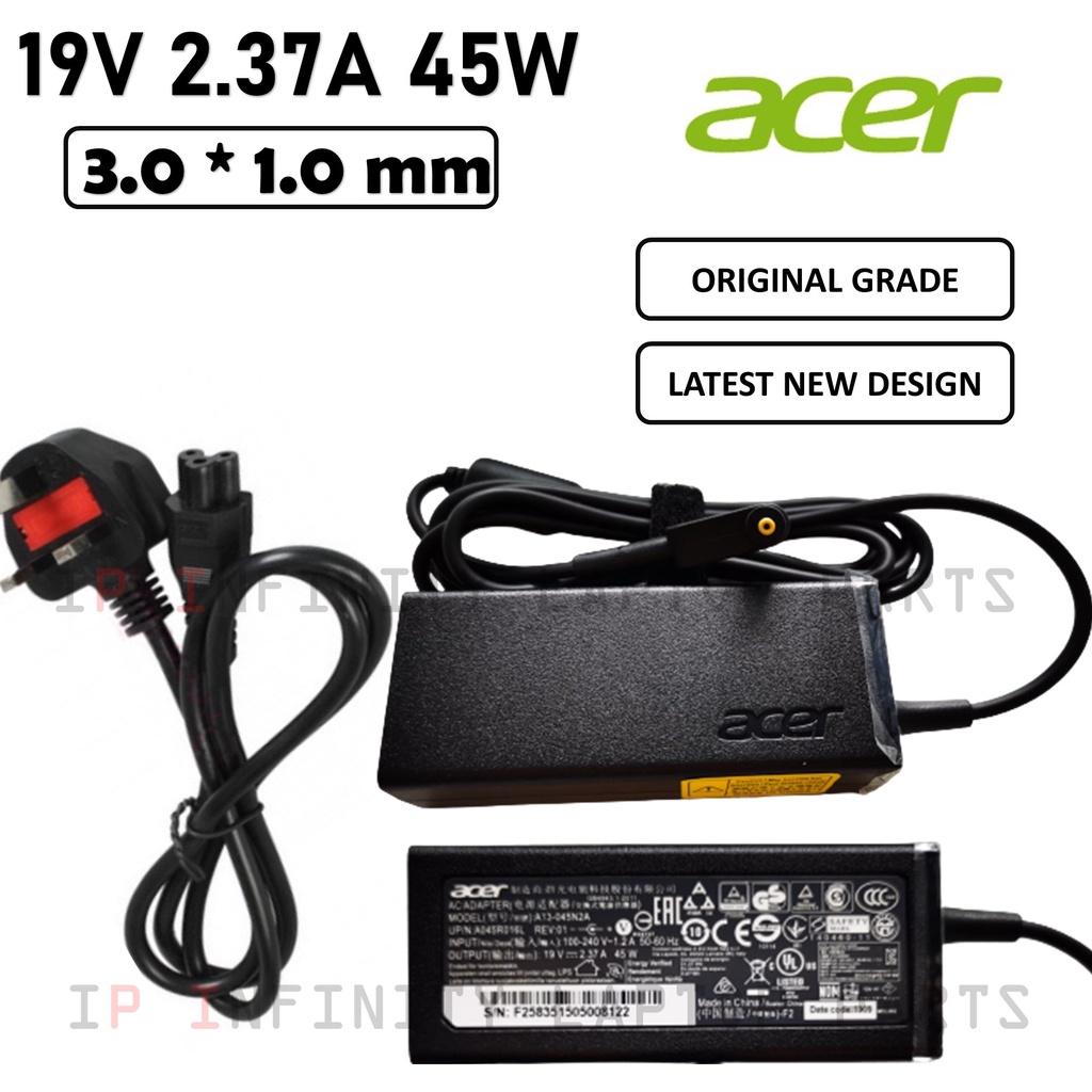 65 W Acer 19 V 3.42 A 5.5mm*1.7mm/1.5mm AC Adaptador Cargador Portátil Compatible 