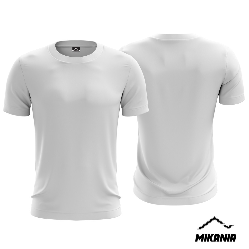 White Plain Microfiber Jersey T Shirt Jersi T Shirt Microfiber Kosong Putih Unisex