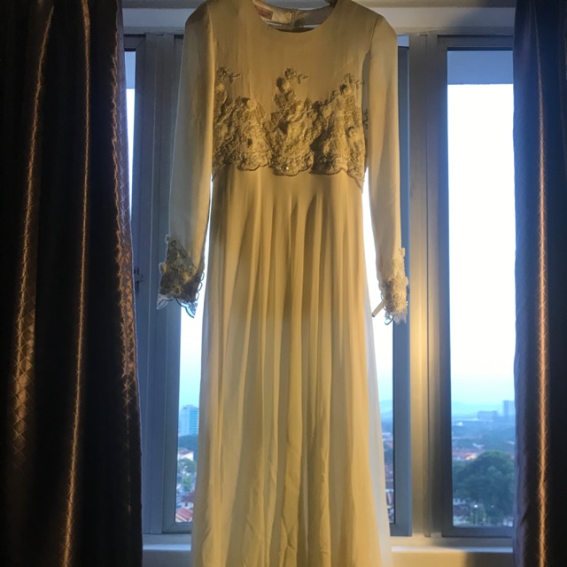 Wedding Dress Off White Petite Size Shopee Malaysia
