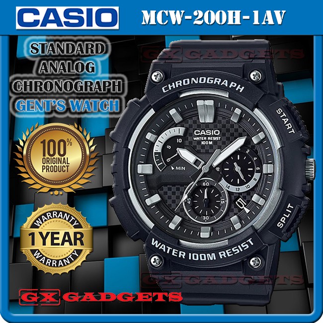 casio chronograph mcw 200h