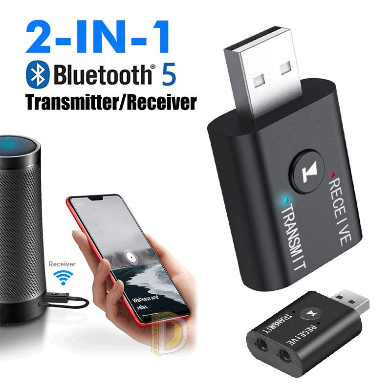 2 In 1 Bluetooth Adapter Receiver Transmitter 5.0 Mini Bluetooth Receiver Transmitter For