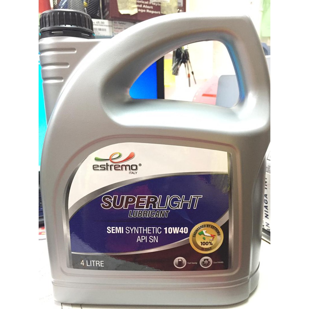ESTREMO SUPERLIGHT LUBRICANT SEMI SYNTHETIC 10W40 API SN ENGINE OIL 4L