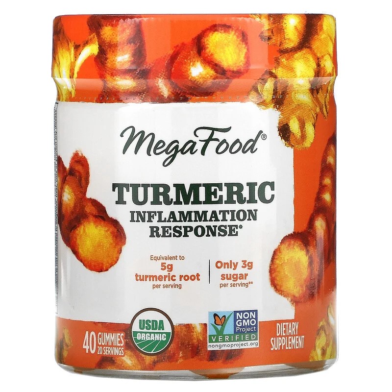 MegaFood, Turmeric, Inflammation Response, 40 Gummies, 300 mg Of
