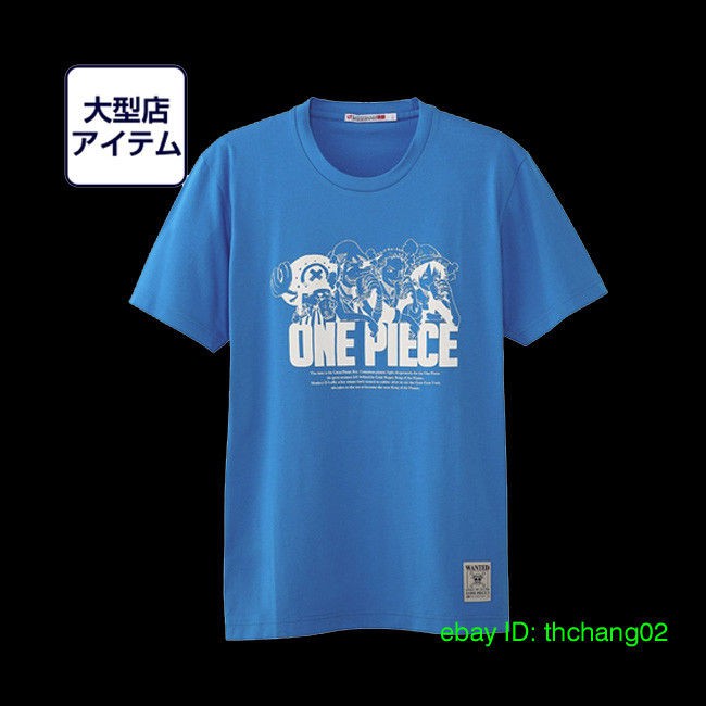 Uniqlo One Piece Large Anime Rare Crew Neck Mens T Shirts Tee Blue Shopee Malaysia
