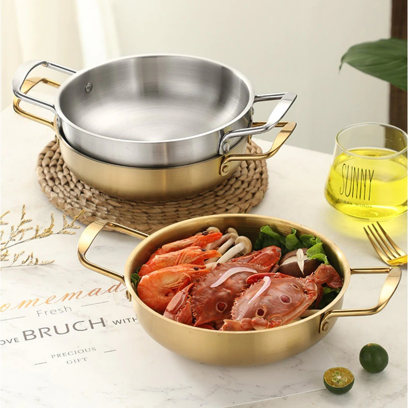 Korea Seafood Rice Pot Budae Jjigae Hot Pot Kitchenware Stanless Steel Cookware