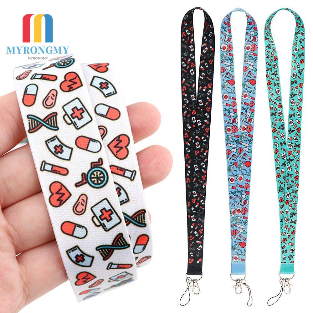 MYRON Medical Accessories Doctors ID Card Lanyards Key Ring Mobile Phone Lanyard Nurse Lanyards Key Chain Neck Straps Multi-function Badge Holder Cover Pass/Multicolor