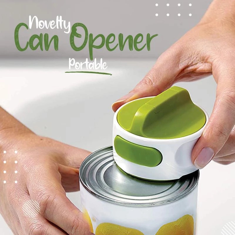 1PC Injury Proof Compact Design Durable Can Opener/Portable Manual Can Opener Beer Opener /Safety Rotating Side Cut Manual Can Openers/Universal The Easiest Bottle Can Opener