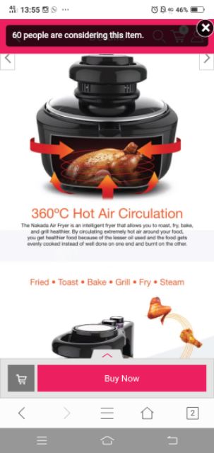 Nakada Air Fryer Go Shop Shopee Malaysia