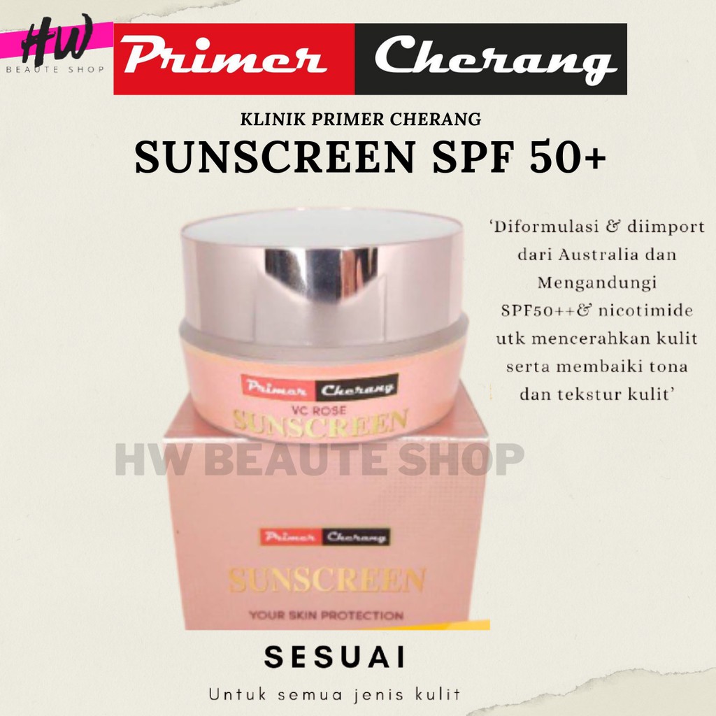 SKINCARE KLINIK PRIMER CHERANG VC ROSE SUNSCREEN SPF 50+ Shopee