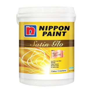 15L NIPPON  Paint Satin  Glo  White Putih Interior Indoor 