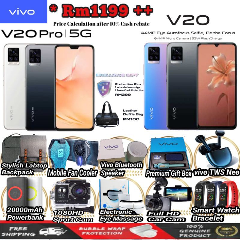 Vivo V20 Pro 5g Vivo V20 Vivo V20 Se 10 Cash Back Now Free Gift Above Rm399 Shopee Malaysia