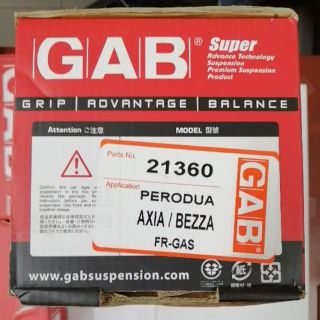 GAB Absorber Front Perodua Axia / Bezza (One Set)  Shopee 