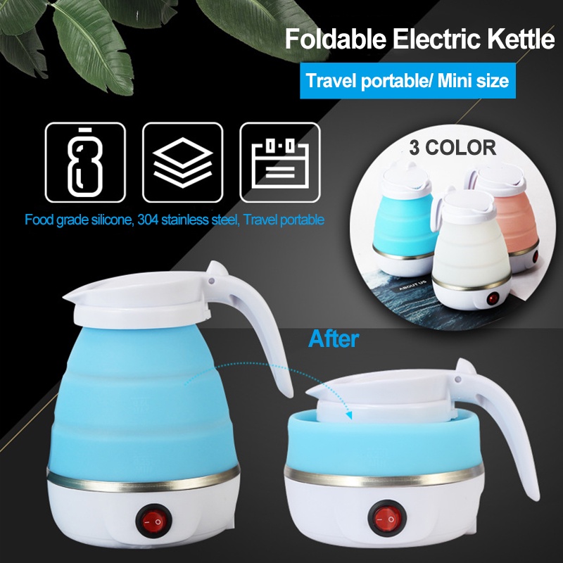 Folding Water Kettle Silicone Electric Kettle Portable Small Outdoor Travel Kettle Retractable Essential for Business