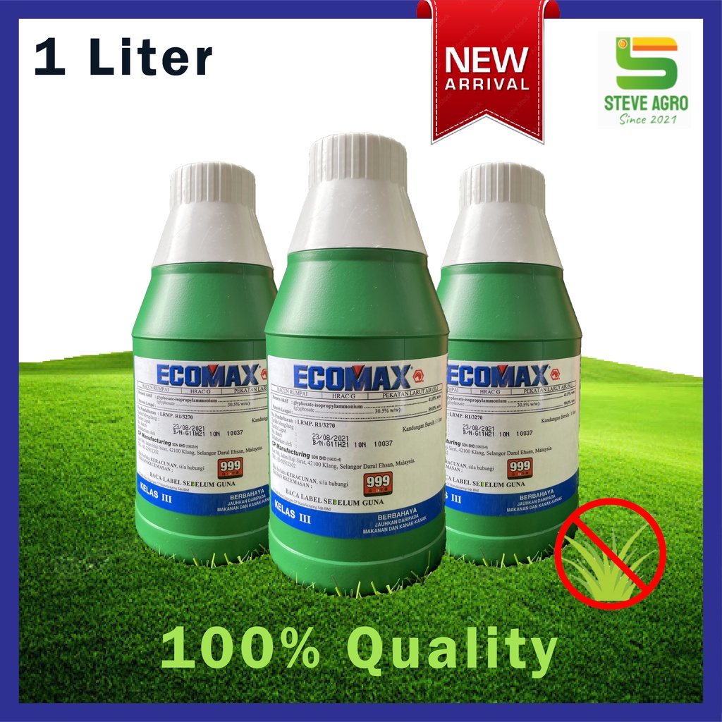 Ecomax 1l Glyphosate 41 Herbicide Racun Rumput Ready Stock