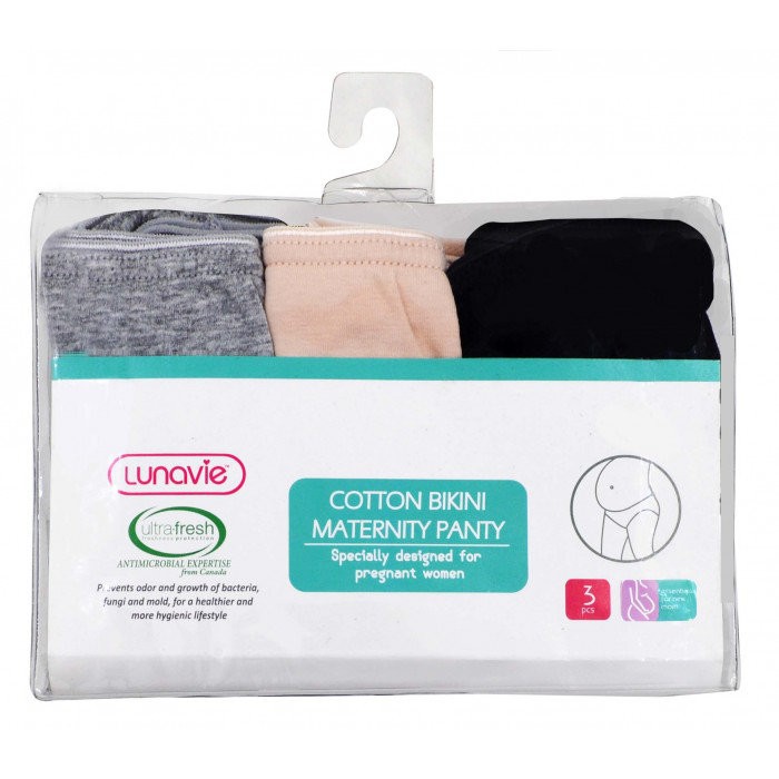 Lunavie Cotton Bikini Maternity Panty (3pcs)-Size S