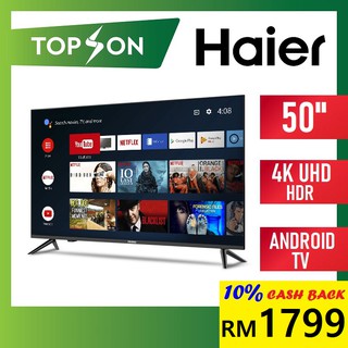 Haier Le50u6600u 50 4k Ultra Hd Smart Led Tv Android With Magic Remote Haier Le50k6600ug Uhd 4k Android Smart Led Tv Shopee Malaysia