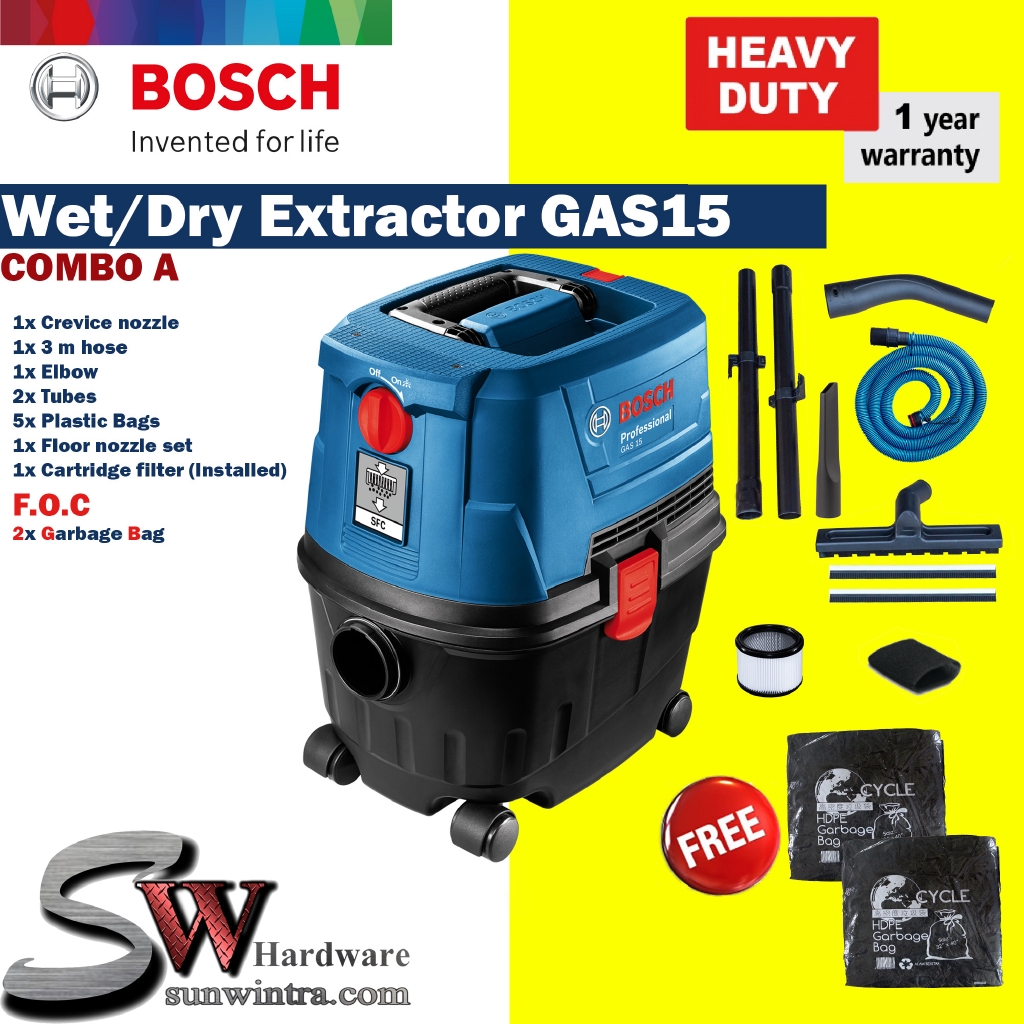 Bosch GAS15 Wet/Dry Vacuum Cleaner/Extractor Professional F.O.C GARBAGE